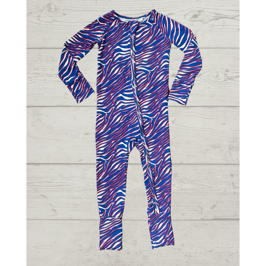 Shout Stripes Convertible Double Zip Romper